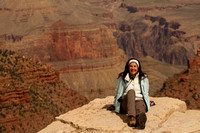 Being brave on the edge of the Grand Canyon!