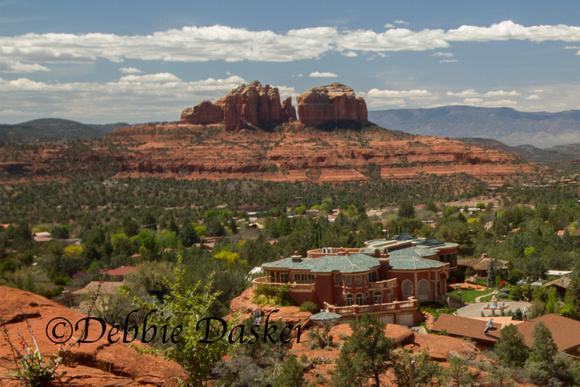 Mansion with Cathedral Rock in the background - Sedona, Arizona