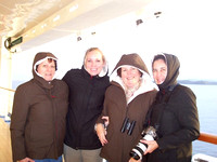 Carolyn, Jen, Lorraine, and Deb on ship's deck